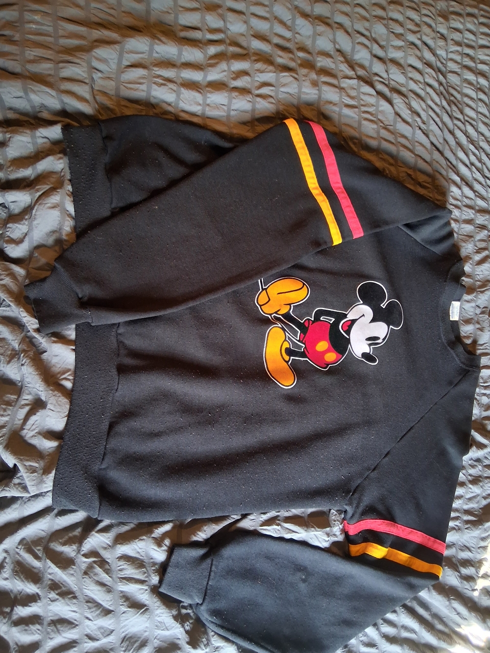 Vintage 80s Disney Black Adult One Size Fits All Mickey Mouse Pullover